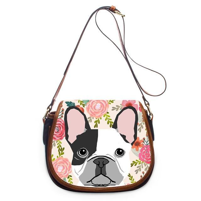 French Bulldog in Bloom Messenger Bag - Series 1-Accessories-Accessories, Bags, Dogs, French Bulldog-French Bulldog-1