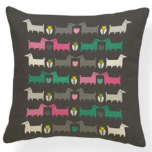 Load image into Gallery viewer, French Bulldog in Love Cushion Cover - Series 7Cushion CoverOne SizeDachshunds - Multicolor Design on Grey BG