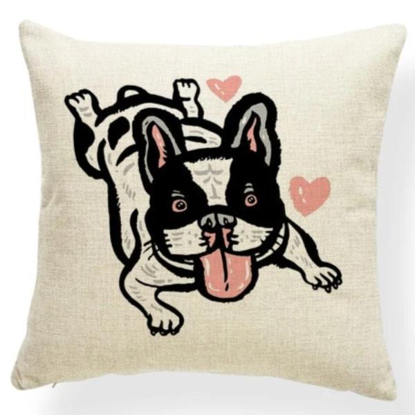 French Bulldog in Love Cushion Cover - Series 7Cushion CoverOne SizeFrench Bulldog - White Background