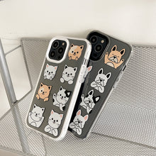 Load image into Gallery viewer, Image of two french bulldog iphone case in the cutest Frenchies in different colors saying “I Love You” in French Bulldog style!