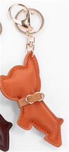 Load image into Gallery viewer, Image of french bulldog leather keychain in the color orange
