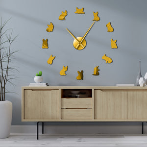 French Bulldog Love DIY Wall Clock-Home Decor-Dogs, French Bulldog, Home Decor, Wall Clock-Gold-Large-3
