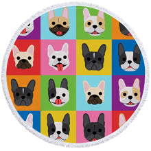 Load image into Gallery viewer, French Bulldog Love Round Beach Towels-Accessories-Accessories, Dogs, French Bulldog, Home Decor, Towel-7