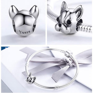 Image of the collage of cutest french bulldog charm bead in the super cute French Bulldog face design