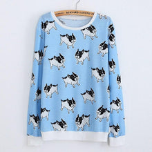 Load image into Gallery viewer, French Bulldog Love Thin SweatshirtT shirtBlueOne Size