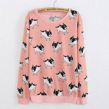 Load image into Gallery viewer, French Bulldog Love Thin SweatshirtT shirtPinkOne Size