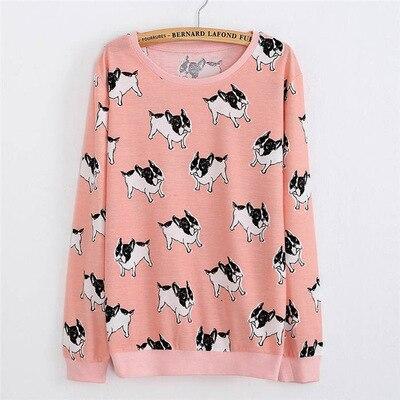 French Bulldog Love Thin SweatshirtT shirtPinkOne Size