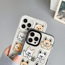 Load image into Gallery viewer, Close up image of a girl holding french bulldog iphone cases in the cutest Frenchies in different colors saying “I Love You” in French Bulldog style!