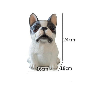 Size image of a cutest pied black and white french bulldog piggy bank