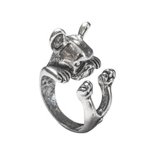 Load image into Gallery viewer, Image of a french bulldog ring made of silver