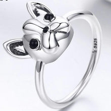Load image into Gallery viewer, Image of a french bulldog ring in the super cute French Bulldog face design