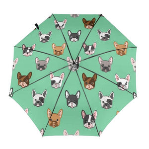 Image of an inside print french bulldog umbrella