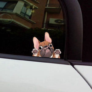 Image of a fawn french bulldog window decal
