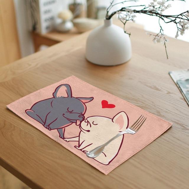 French Bulldogs in Love Table MatMatFrench Bulldogs