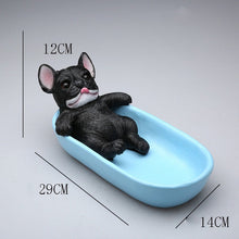 Load image into Gallery viewer, Frenchies in a Tub Multipurpose Organiser or Soap Dish-Home Decor-Bathroom Decor, Dogs, French Bulldog, Home Decor-Black-4