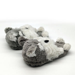 Image of two schnauzer slippers - side view