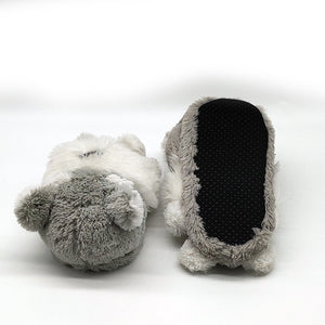Image of two schnauzer slippers - front and back view