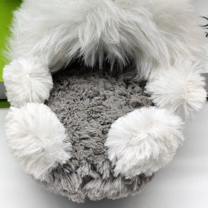 Image of two schnauzer slippers - back close up view