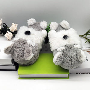 Image of two schnauzer slippers - front view