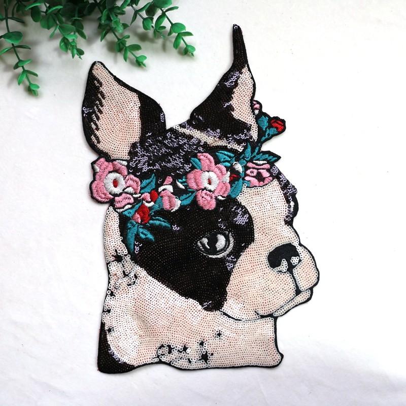 Garland Boston Terrier Sequinned Sew On PatchPatch11