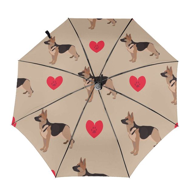 German Shepherd Love Automatic Umbrella-Accessories-Accessories, Dogs, German Shepherd, Umbrella-Inside Print-3