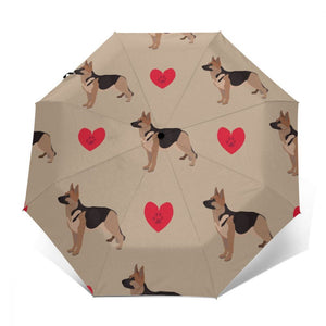 German Shepherd Love Automatic Umbrella-Accessories-Accessories, Dogs, German Shepherd, Umbrella-1