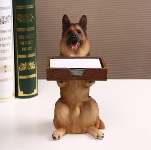 German Shepherd Love Business Card Holder Statue-Home Decor-Dogs, German Shepherd, Home Decor, Statue-1