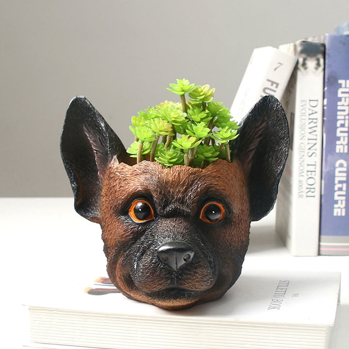 German Shepherd Love Decorative Flower Pot-Home Decor-Dogs, Flower Pot, German Shepherd, Home Decor-1