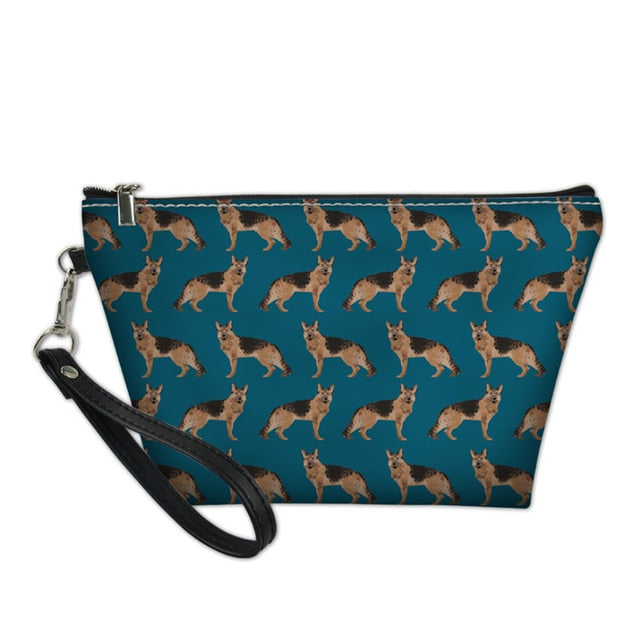 German Shepherd Love Multipurpose Pouches-Accessories-Accessories, Bags, Dogs, German Shepherd-Standing German Shepherds with Blue Background-2