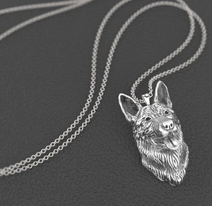 German Shepherd Love Pendant and Necklace-Dog Themed Jewellery-Dogs, German Shepherd, Jewellery, Necklace, Pendant-11
