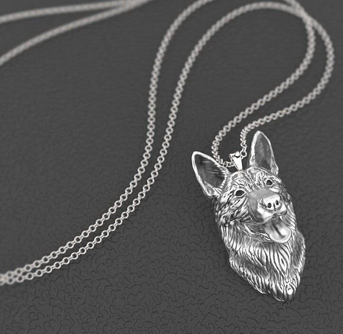 German Shepherd Love Pendant and Necklace-Dog Themed Jewellery-Dogs, German Shepherd, Jewellery, Necklace, Pendant-1