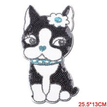 Load image into Gallery viewer, Girly Boston Terrier Love Iron On Sequinned Patch-Apparel-Accessories, Boston Terrier, Dogs, Patch-4