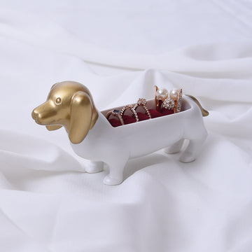 Gold Painted Dachshund Jewelry Box 360x