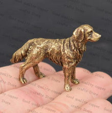 Load image into Gallery viewer, Golden Retriever Love Miniature Brass FigurineHome Decor