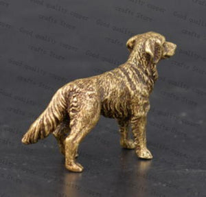 Golden Retriever Love Miniature Brass FigurineHome Decor