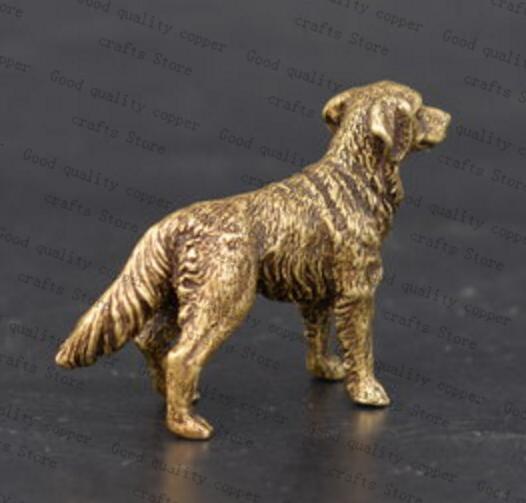 Golden Retriever Love Miniature Brass Figurine