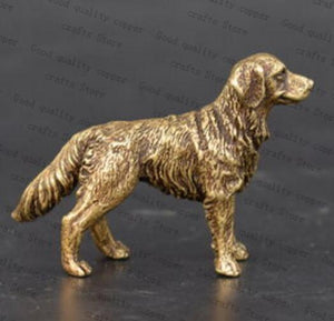 Golden Retriever Love Miniature Brass FigurineHome Decor