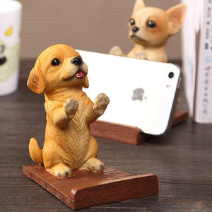 Image of a cutest cell phone holder figurine in the shape of a Golden Retriever