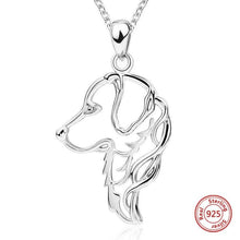 Load image into Gallery viewer, Golden Retriever Love Silver Necklace and Pendant-Dog Themed Jewellery-Dogs, Golden Retriever, Jewellery, Necklace, Pendant-2
