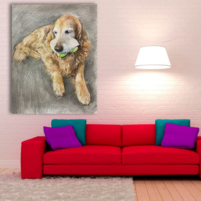 Golden Retriever Sketch Art Canvas Print Poster-Home Decor-Dogs, Golden Retriever, Home Decor, Poster-1