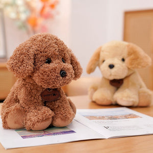 image of an adorable golden retriever stuffed animal plush toy and doodle stuffed animal plush toy