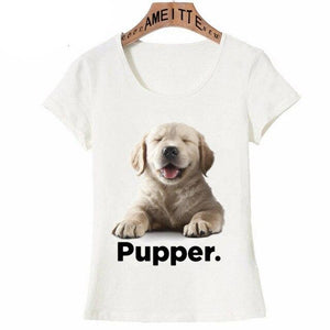 Image of a Golden Retriever t-shirt featuring an adorable Golden Retriever puppy design