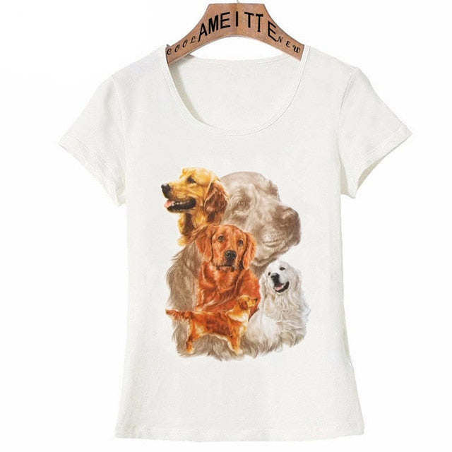 Image of a super cute and timeless Golden Retriever tshirt
