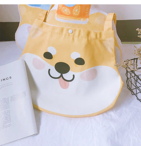 Goofy Face Shiba Inu Love Canvas Handbags-Accessories-Accessories, Bags, Dogs, Shiba Inu-11