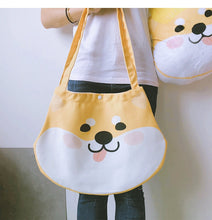 Load image into Gallery viewer, Goofy Face Shiba Inu Love Canvas Handbags-Accessories-Accessories, Bags, Dogs, Shiba Inu-14