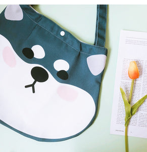 Goofy Face Shiba Inu Love Canvas Handbags-Accessories-Accessories, Bags, Dogs, Shiba Inu-17
