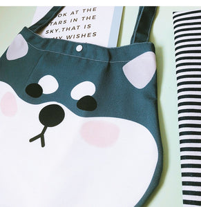 Goofy Face Shiba Inu Love Canvas Handbags-Accessories-Accessories, Bags, Dogs, Shiba Inu-19