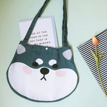 Load image into Gallery viewer, Goofy Face Shiba Inu Love Canvas Handbags-Accessories-Accessories, Bags, Dogs, Shiba Inu-22