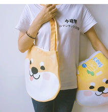 Load image into Gallery viewer, Goofy Face Shiba Inu Love Canvas Handbags-Accessories-Accessories, Bags, Dogs, Shiba Inu-4