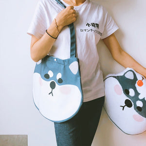 Goofy Face Shiba Inu Love Canvas Handbags-Accessories-Accessories, Bags, Dogs, Shiba Inu-6